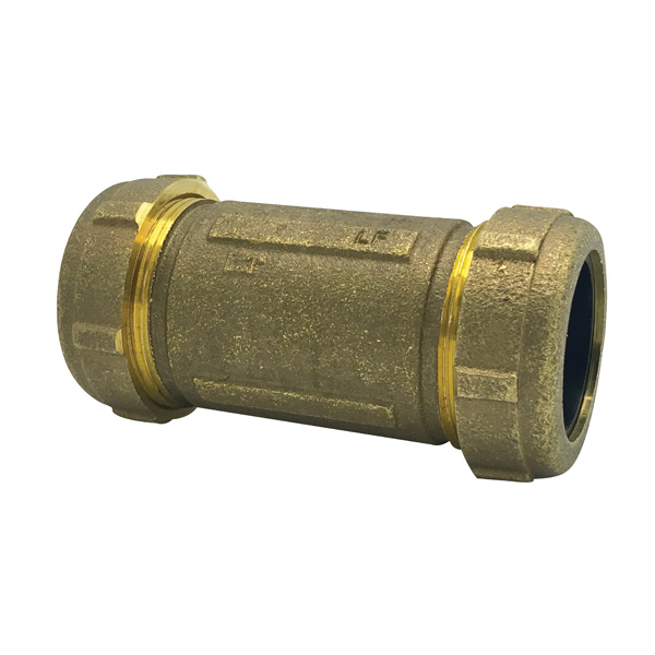 3/8 Short Brass Compression Coupling (Lead-Free) - Wal-Rich Corporation