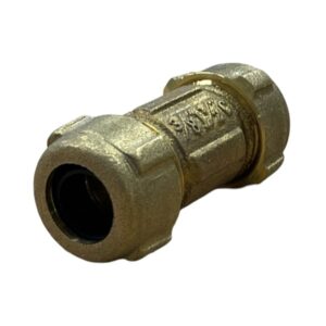 3/8" IPS Short Brass Compression Coupling (Lead-Free) (Also fits 1/2" CTS)