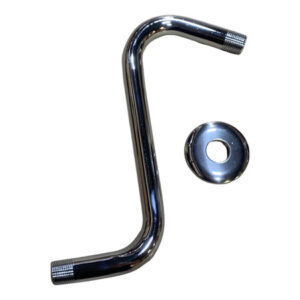 8"  S-Shaped Chrome-Plated Stainless Steel Shower Arm With Escutcheon