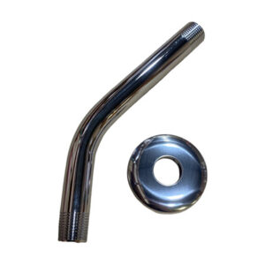 8" Chrome-Plated Stainless Steel 45 Degree Shower Arm With Escutcheon