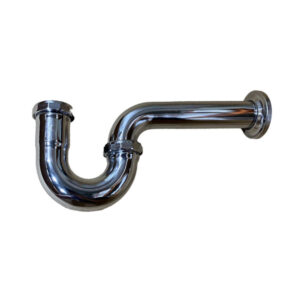 1-1/2" Chrome Plated Tubular Brass P-Trap, Less Cleanout - 17 Gauge