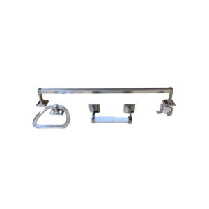 4 Piece Chrome-Plated Bathware Set with 24" Towel Bar