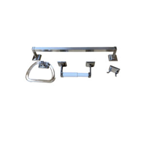 4 Piece Chrome-Plated Bathware Set with 18" Towel Bar