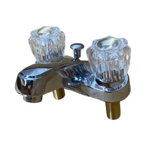 4" Chrome-Plated Two-Handle Bathroom Faucet, With Pop-Up Drain