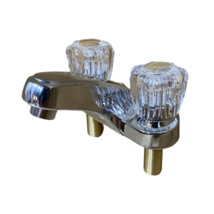 4" Chrome Plated Two-Handle Bathroom Faucet, Less Pop-Up Drain