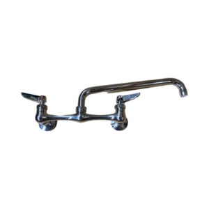 8" Two-Handle Chrome-Plated Wall-Mount Faucet with 12" Spout