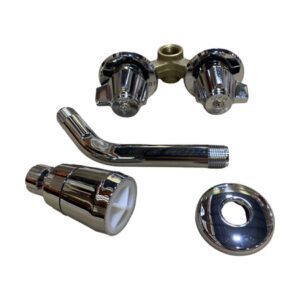 4" Chrome Two Handle Stall Shower Faucet