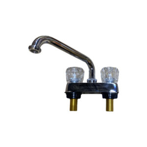 4" Two-Handle Chrome Plated Laundry Tray Deck Faucet With Acrylic Handles