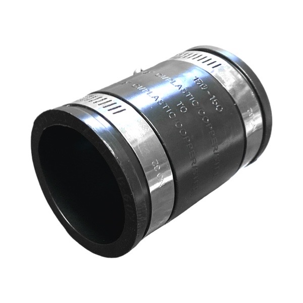 Rubber Transition Coupling 1 1/2" X 1 1/2" Cast Iron/PVC X Cast Iron/PVC