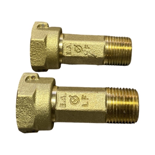 5/8"(1/2" MIP) X 3/4" FIP Water Meter Coupling (Pair) (Lead-Free)