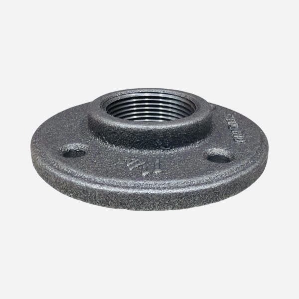 1 1/4" Malleable Iron Railing Flange - Black
