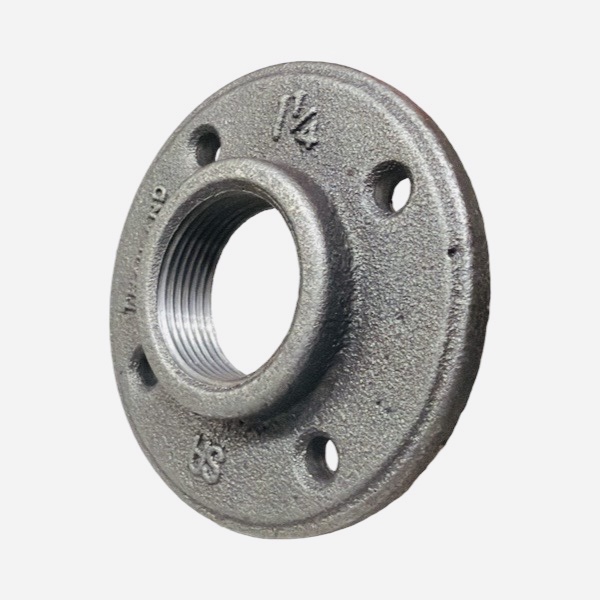 1 1/4" Malleable Iron Railing Flange - Black