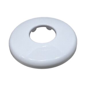 7/8″ OD White Plastic Low Escutcheon