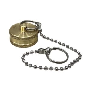 3/4" FHT Brass Hose Cap With Chain