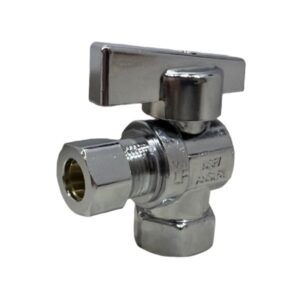 3/8" OD X 3/8" IPS Angle Quarter-Turn Compression Stop (Lead-Free)