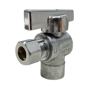 3/8" OD X 1/2" SWT Angle Quarter-Turn Compression Stop (Lead-Free)