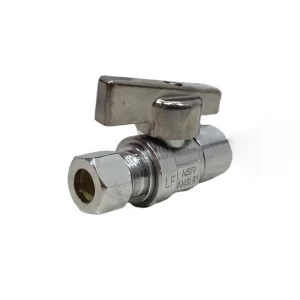 3/8" OD X 1/2" SWT Straight Quarter-Turn Compression Stop (Lead-Free)