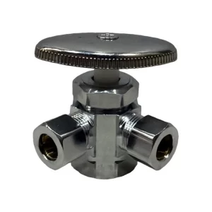 3/8" OD X 3/8" OD X 1/2" IPS 3 Way Stop (Lead-Free)
