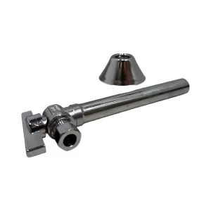 3/8" OD X 1/2" SWT Angle Quarter-Turn Compression Stop With 5" Extension (Lead-Free)