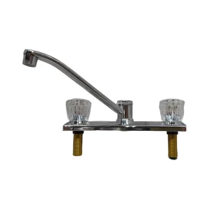 8" Two-Handle Sink Faucet with Acrylic Handles, Less Sprayer