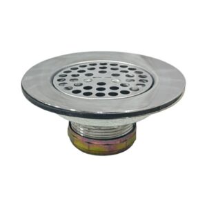 4 1/2" Chrome Plated Flat Stainless Steel Sink Strainer