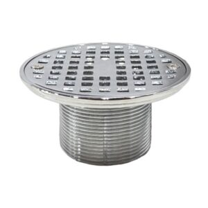 2" Chrome-Plated Brass Shower Strainer For Shower Pan Liner Drain (Round)