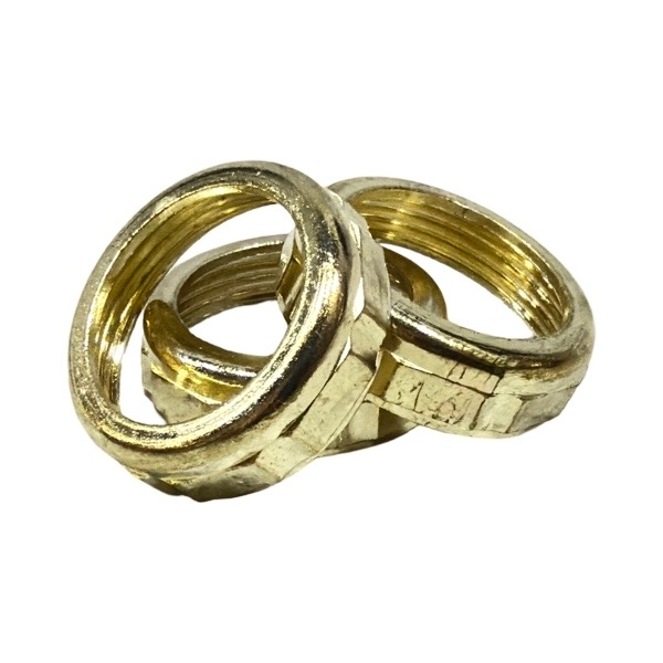 1 1/4" X 1 1/4" Brass-Plated Zinc Die-Cast Slipnut
