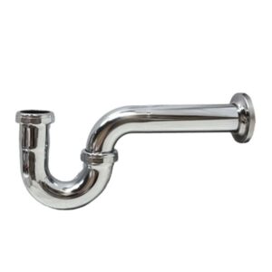 1-1/2" Chrome Plated Tubular Brass P-Trap, Less Cleanout - 22 Gauge