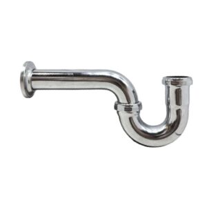 1-1/2" Chrome Plated Tubular Brass P-Trap, Less Cleanout - 17 Gauge