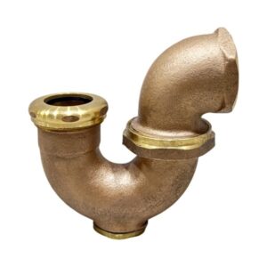 1 1/2"  X 1 1/4" Rough Brass L.A. Trap With Cleanout