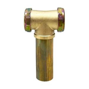 1 1/2" Rough Brass Twin Ell