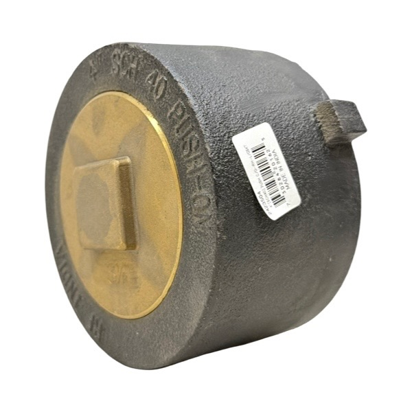 4" Schedule 40 Push-On Cleanout Less Gasket with Raised Head Plug