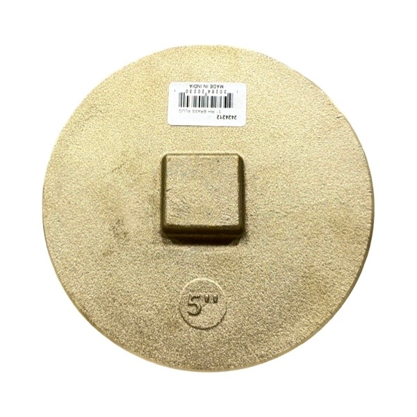 5" Raised Head Brass Cleanout Plug - Southern Code