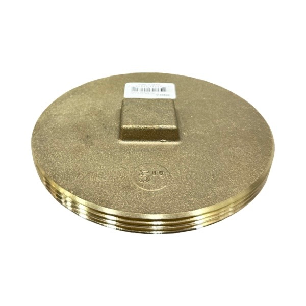 5" Raised Head Brass Cleanout Plug - Southern Code