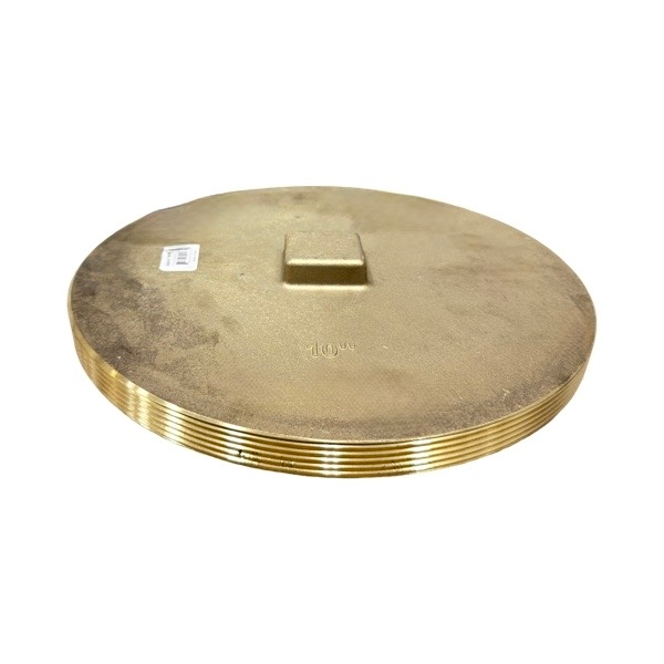 10" Raised Head Brass Cleanout Plug - Southern Code