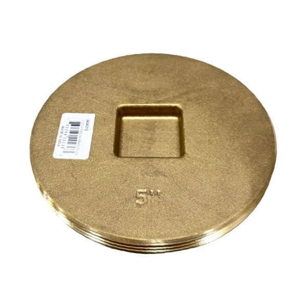 5" Countersunk Brass Cleanout Plug - Southern Code
