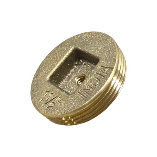1 1/2" Brass Countersunk Cleanout Plug - Tapped