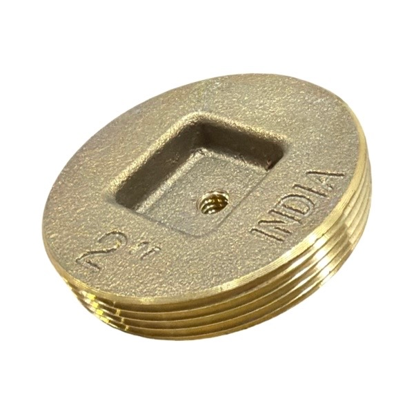 2" Brass Countersunk Cleanout Plug - Tapped