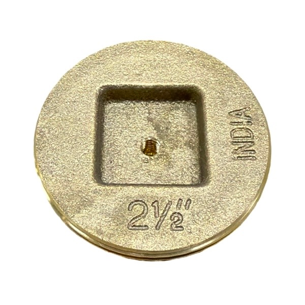 2 1/2" Brass Countersunk Cleanout Plug - Tapped