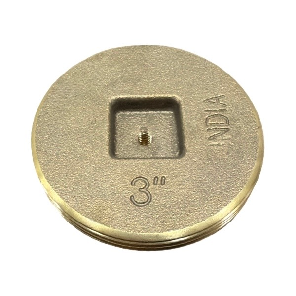 3" Brass Countersunk Cleanout Plug - Tapped