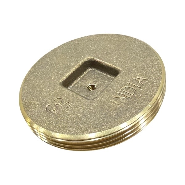 3" Brass Countersunk Cleanout Plug - Tapped