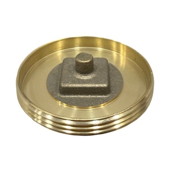 3" Brass Countersunk Cleanout Plug - Tapped