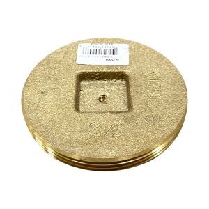 3 1/2" Brass Countersunk Cleanout Plug - Tapped