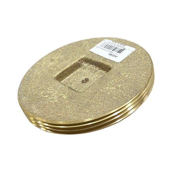3 1/2" Brass Countersunk Cleanout Plug - Tapped