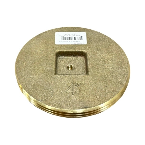 4" Brass Countersunk Cleanout Plug - Tapped