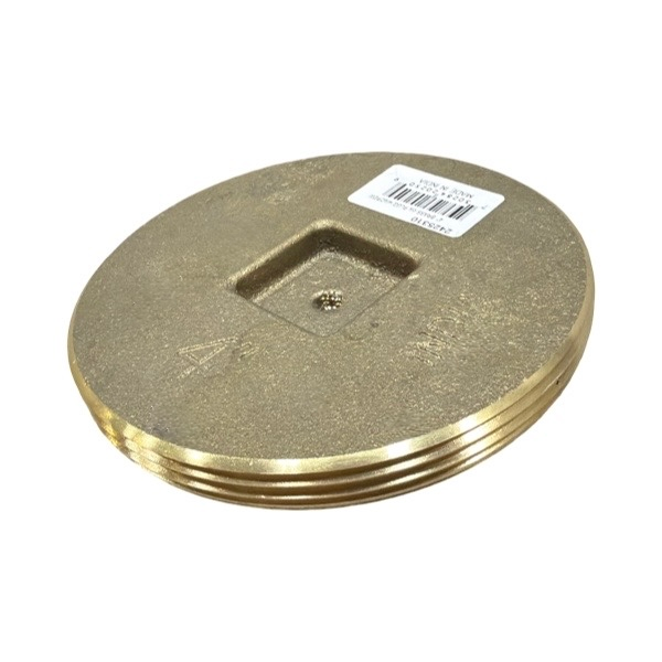 4" Brass Countersunk Cleanout Plug - Tapped