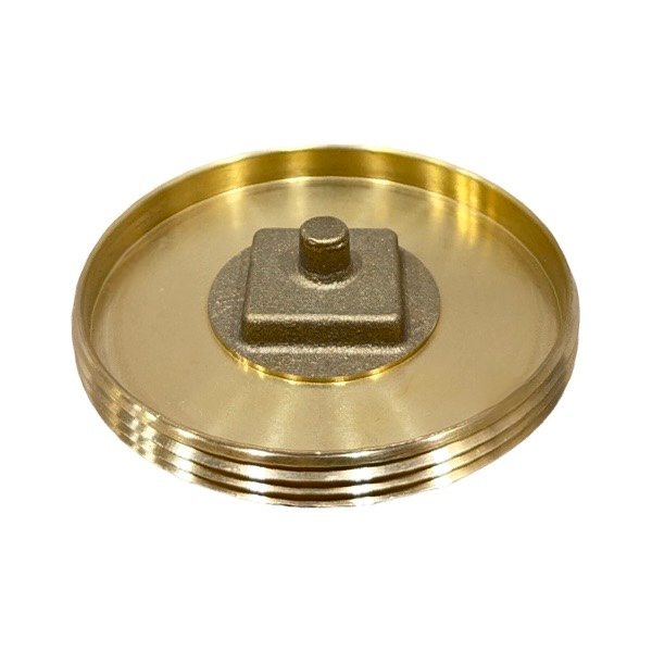 4" Brass Countersunk Cleanout Plug - Tapped