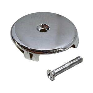 Chrome Plated 1-Hole Waste & Overflow Faceplate With Screw (Display Carded)