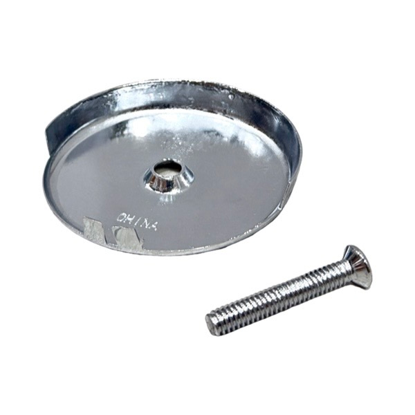 Chrome Plated 1-Hole Waste & Overflow Faceplate With Screw (Display Carded)