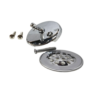 Chrome Tub Trim Kit with Trip Lever Plate and Strainer Grid